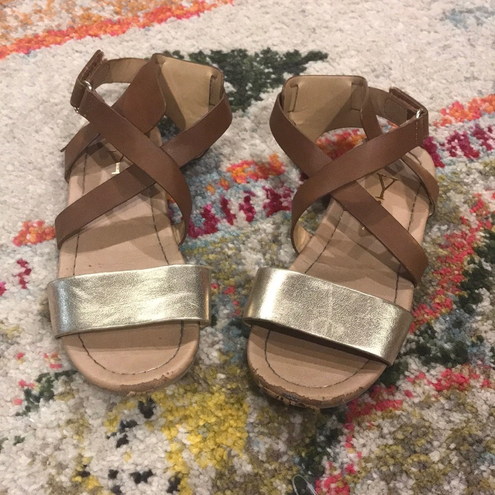 Brown and Gold Sandals